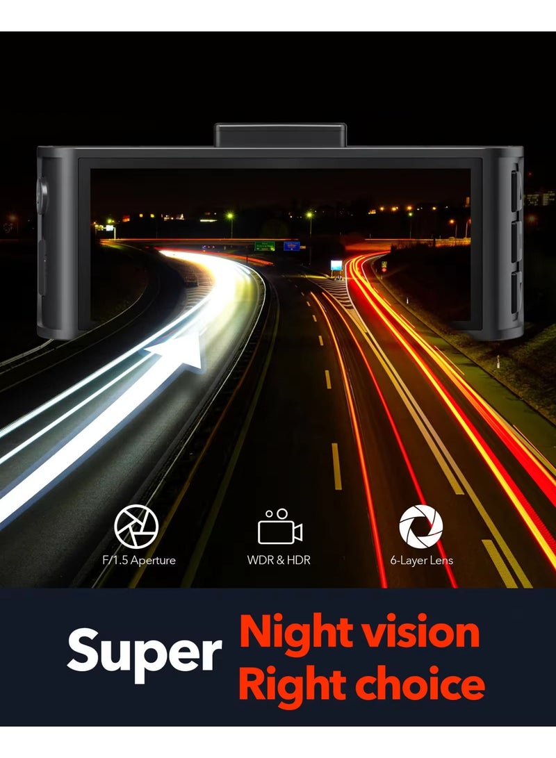 Black Box Dash Camera for Car –4K ULTRA HD Mini Dual Car Recorder with Front and Inside Cameras, 2-Inch Screen, WDR, Night Vision, G-Sensor, and Loop Recording - Image 4